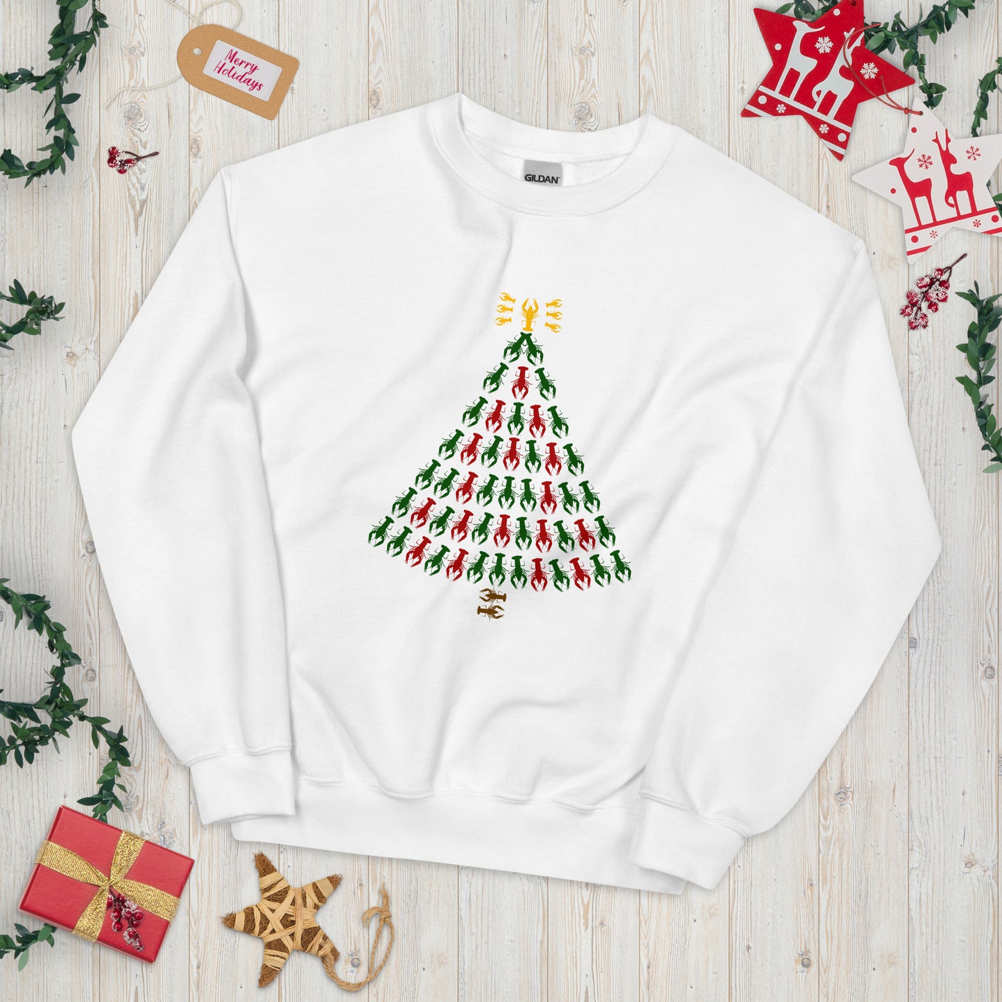 Crawfish Christmas Tree Sweatshirt