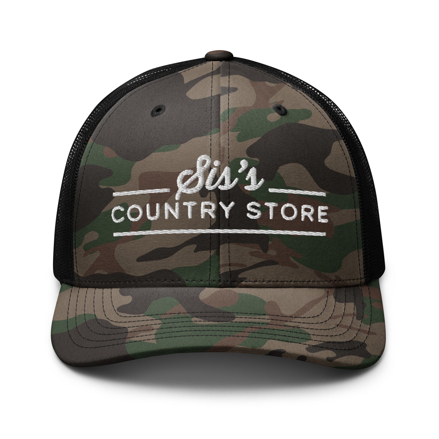 Sis's Country Store Camouflage trucker hat