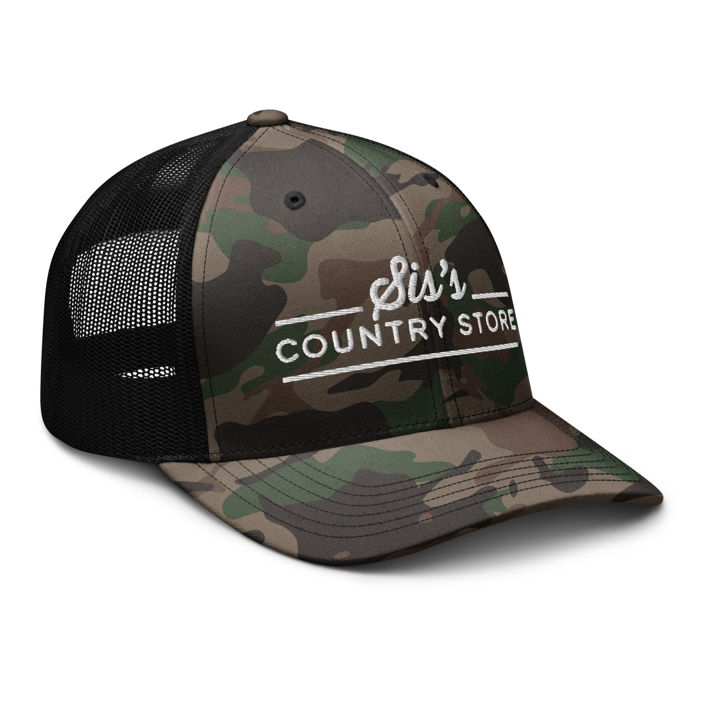 Sis's Country Store Camouflage trucker hat