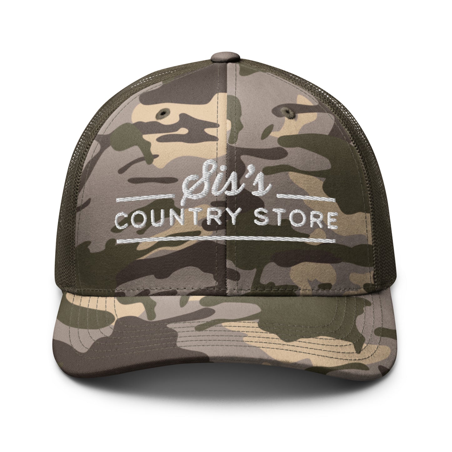 Sis's Country Store Camouflage trucker hat