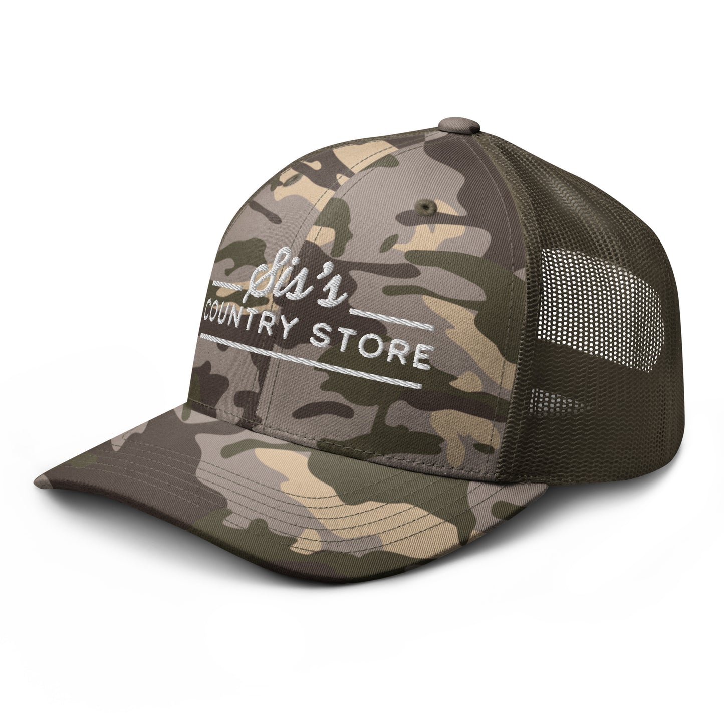 Sis's Country Store Camouflage trucker hat