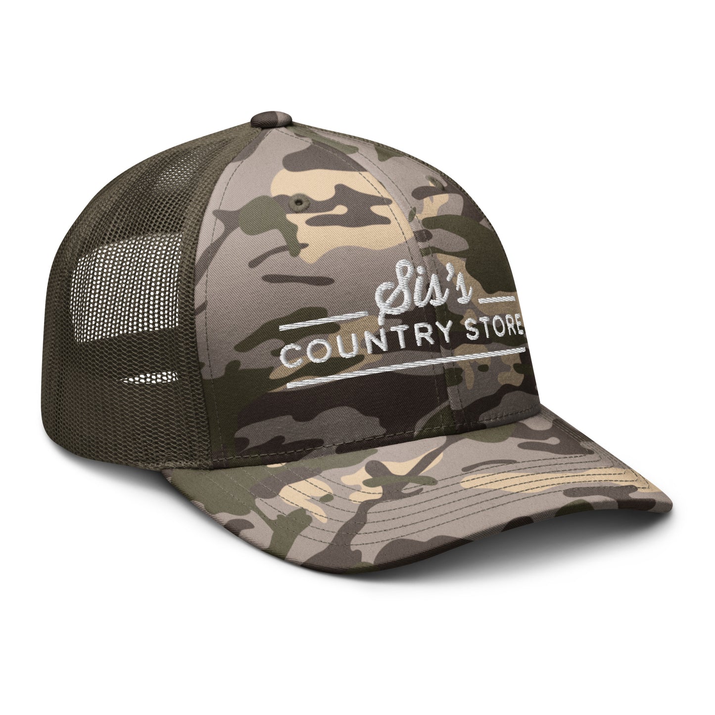 Sis's Country Store Camouflage trucker hat