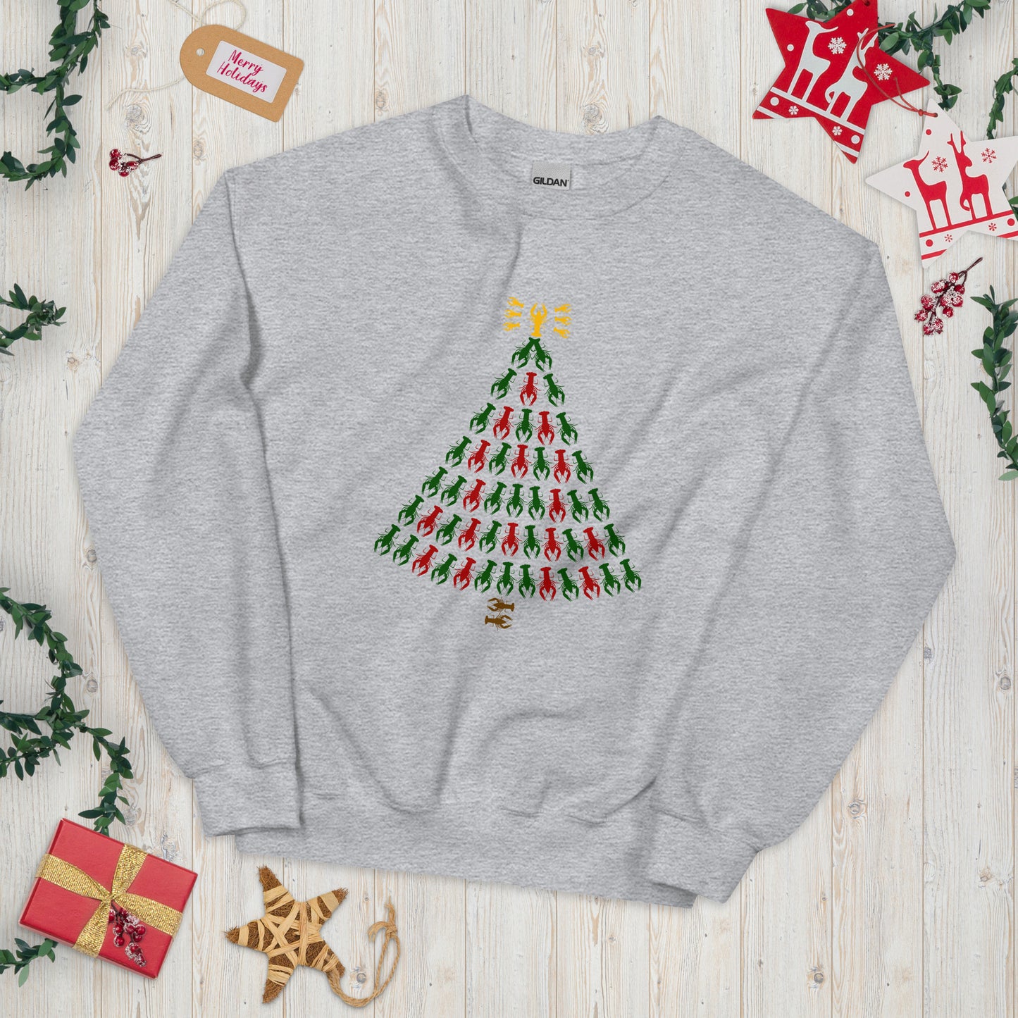 Crawfish Christmas Tree Sweatshirt