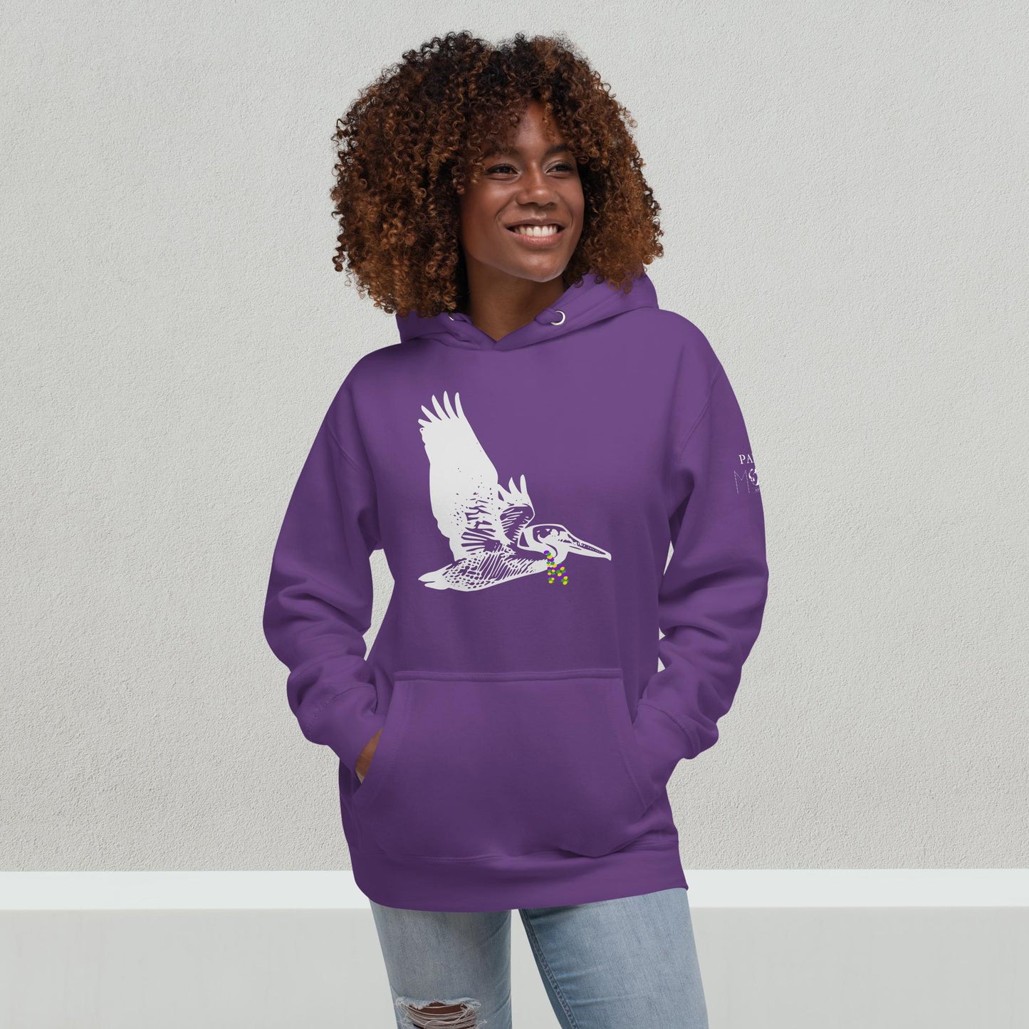 Mardi Gras Pelican Hoodie