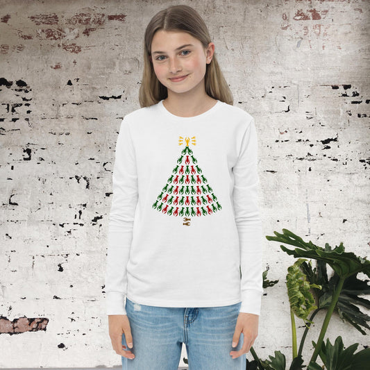 Crawfish Christmas Tree Kids long sleeve tee